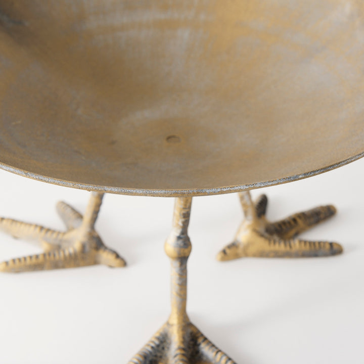 Chadwick II 13L x 13W Gold Metal Webbed Feet Bowl Decor Mercana