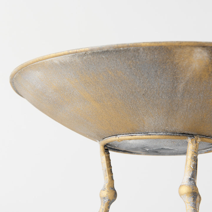 Chadwick II 13L x 13W Gold Metal Webbed Feet Bowl Decor Mercana