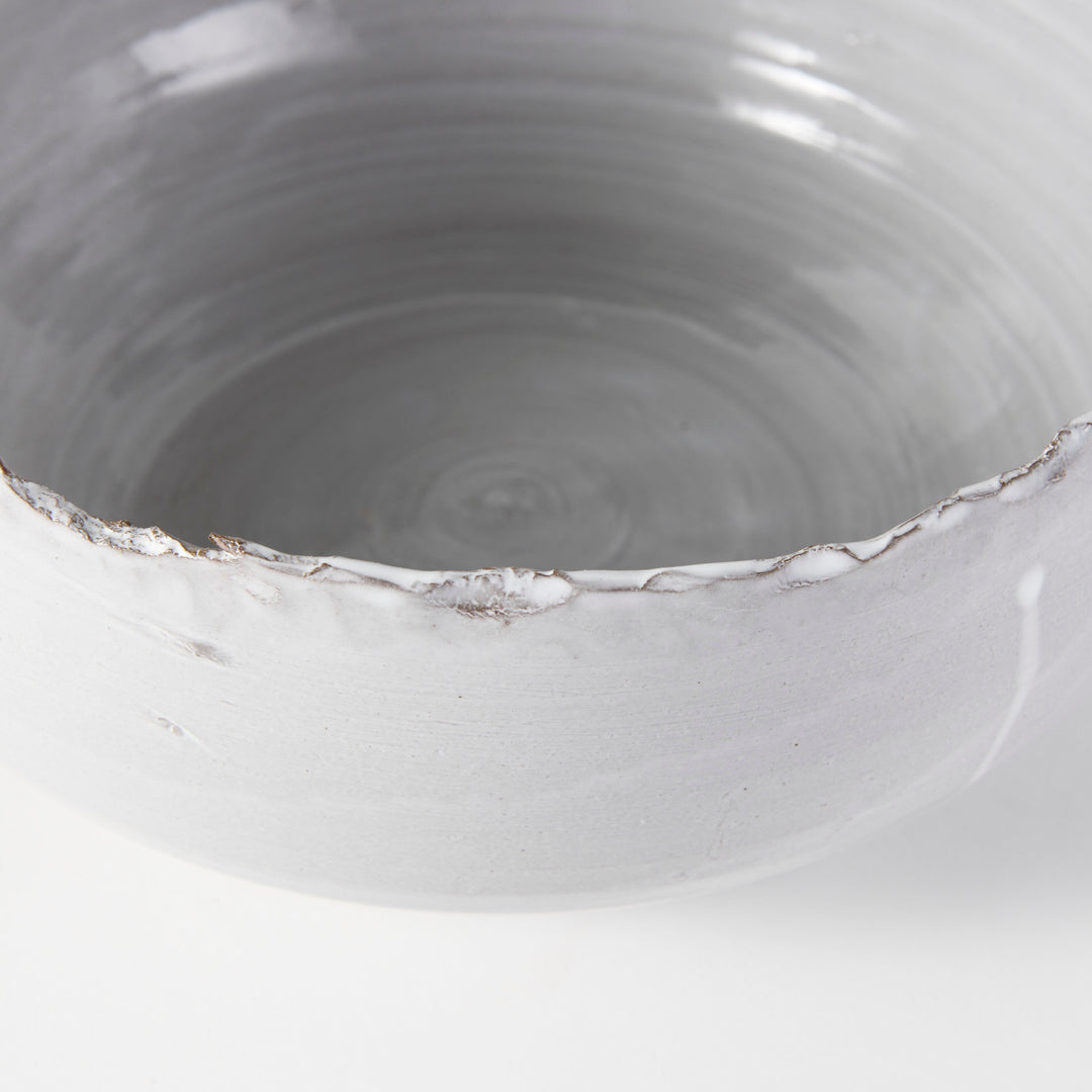 Larsen 13L x 13W White Ceramic Large Decorative Bowl Decor Mercana