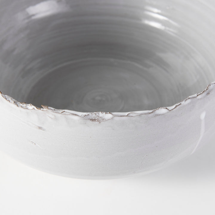 Larsen 13L x 13W White Ceramic Large Decorative Bowl Decor Mercana