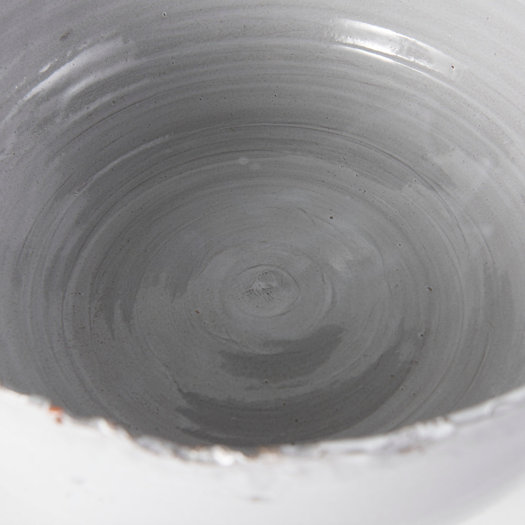 Larsen 13L x 13W White Ceramic Large Decorative Bowl Decor Mercana