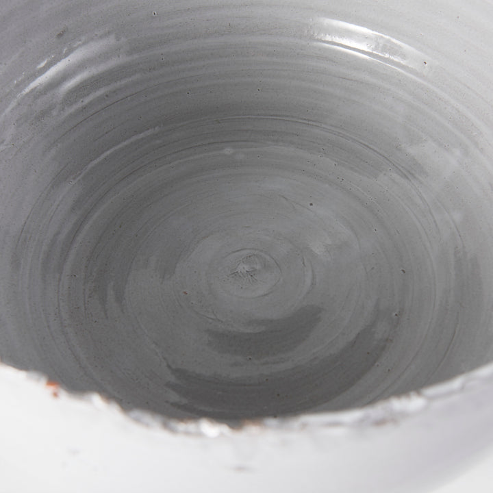 Larsen 13L x 13W White Ceramic Large Decorative Bowl Decor Mercana