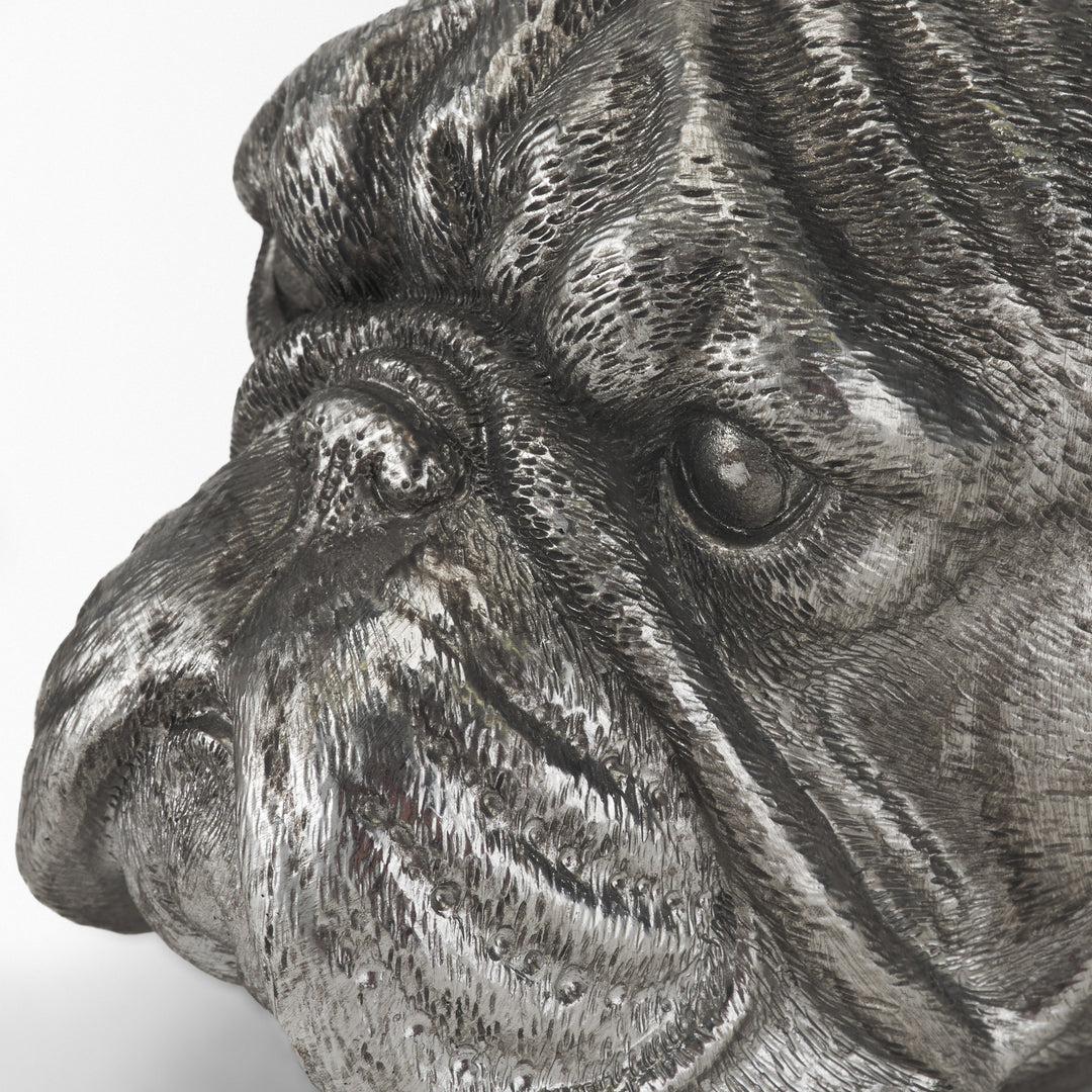 Bruno (Set of 2) 5L x 5W Silver American Bulldog Bookends Decor Mercana