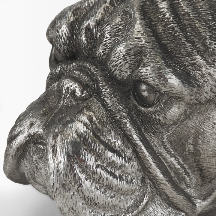 Bruno (Set of 2) 5L x 5W Silver American Bulldog Bookends Decor Mercana
