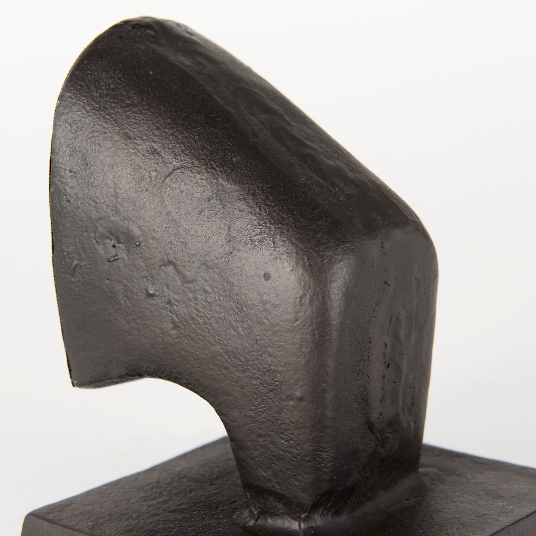 Tauro III (Set of 2) 10L x 5W Black Cast Aluminum Raging Bull Bookends Decor Mercana