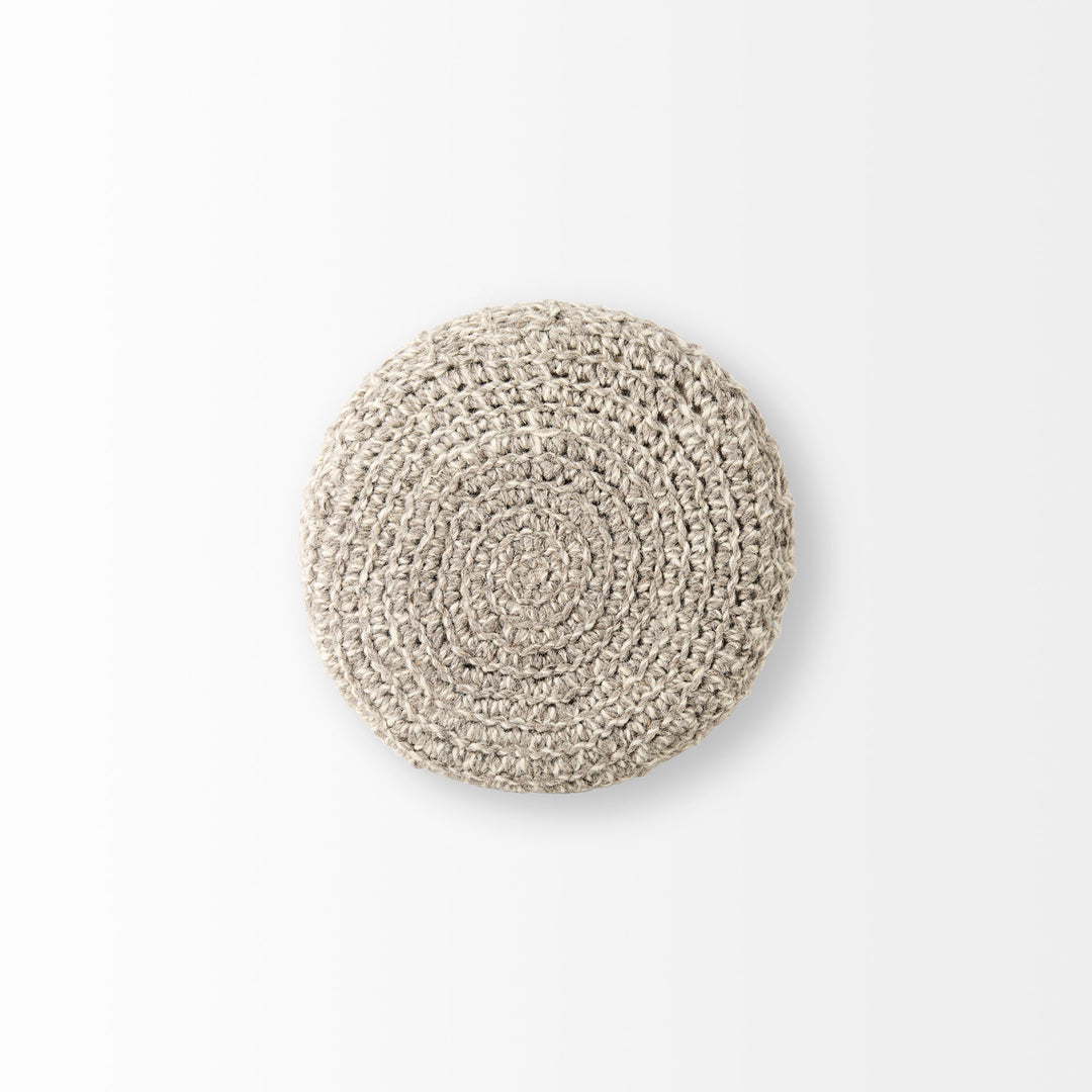 Bina Taupe 4 Legged Wool Stool Living Room Mercana