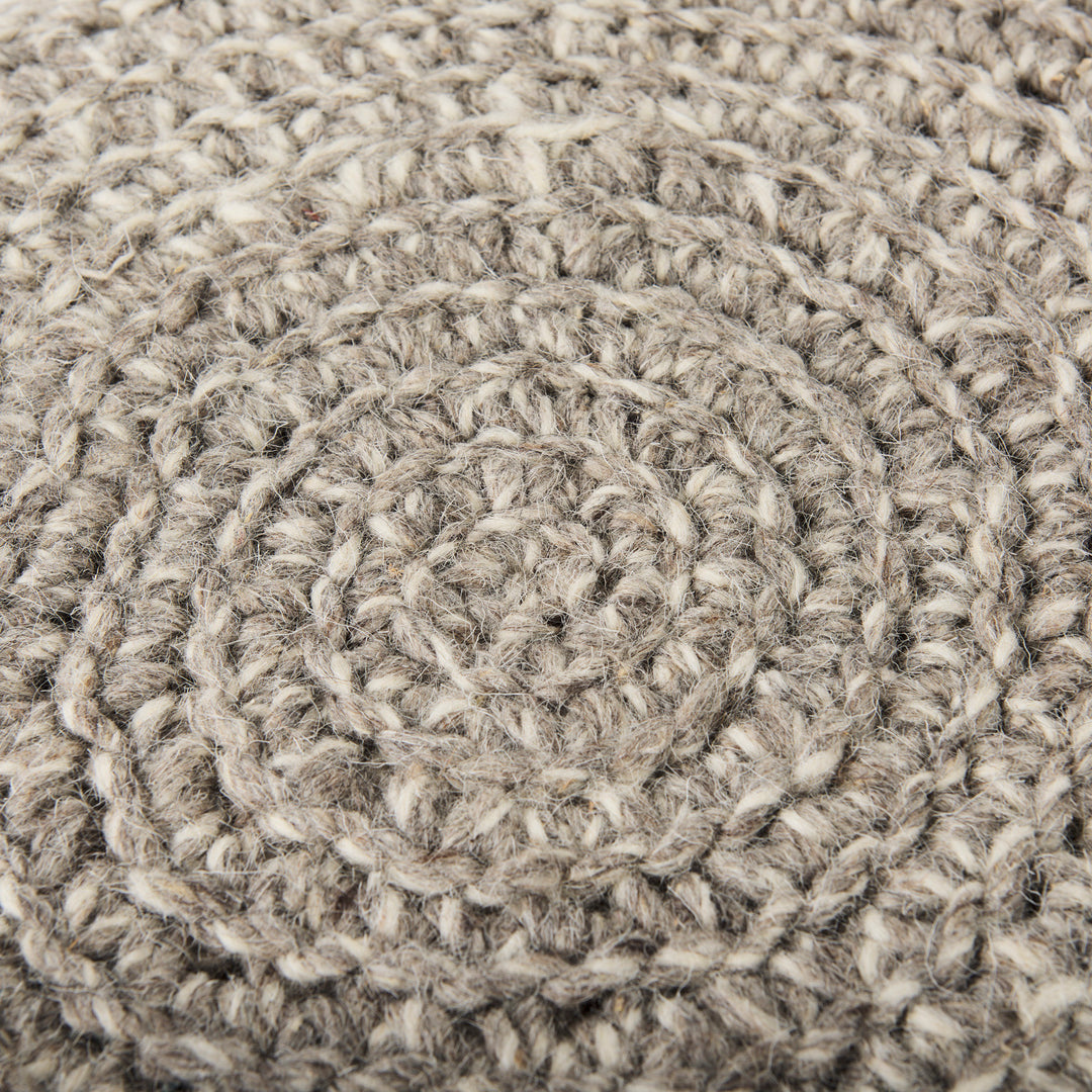 Bina Taupe 4 Legged Wool Stool Living Room Mercana