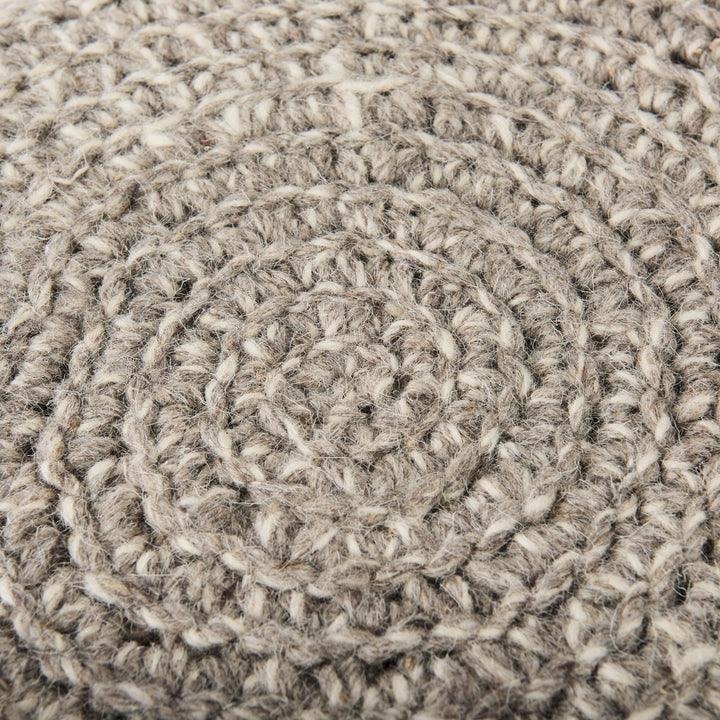 Bina Taupe 4 Legged Wool Stool Living Room Mercana