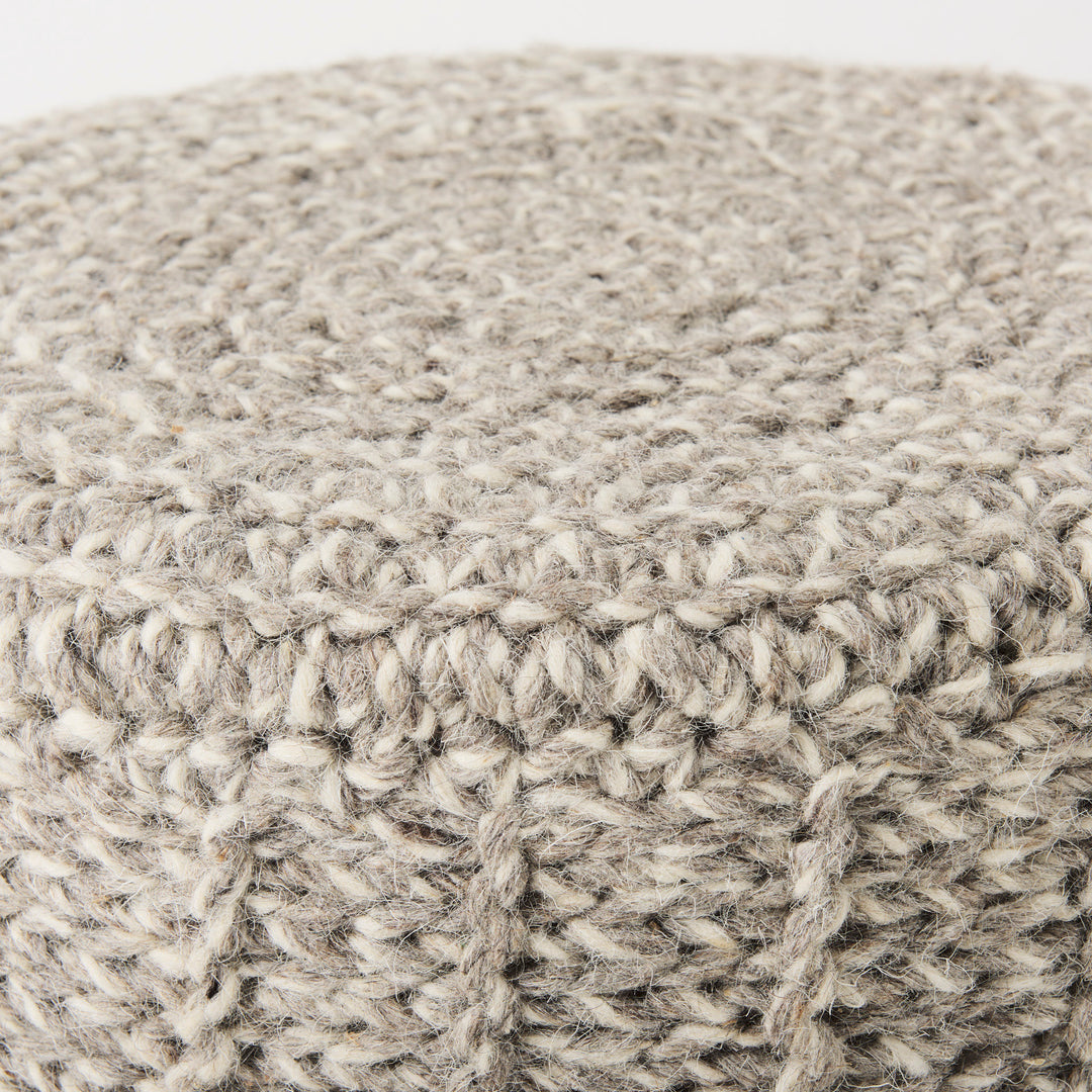 Bina Taupe 4 Legged Wool Stool Living Room Mercana