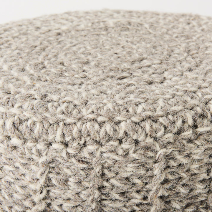 Bina Taupe 4 Legged Wool Stool Living Room Mercana