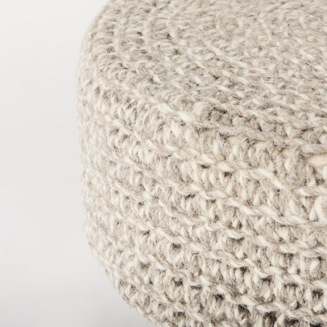 Bina Light Gray 4 Legged Wool Stool Living Room Mercana