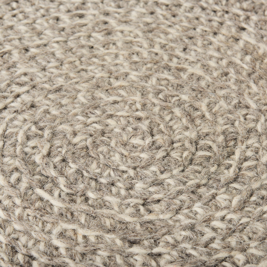 Bina Light Gray 4 Legged Wool Stool Living Room Mercana