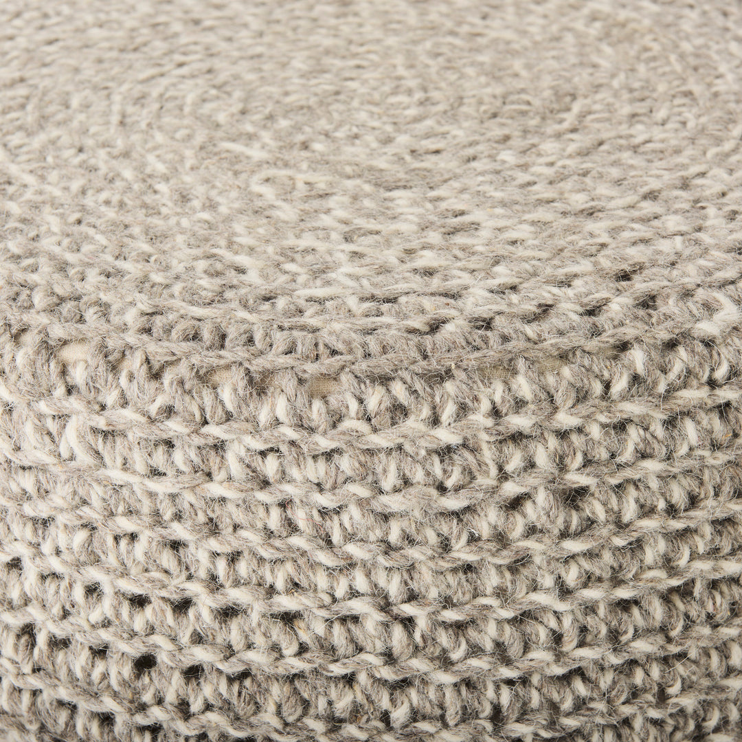 Bina Light Gray 4 Legged Wool Stool Living Room Mercana