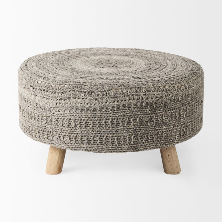 Bina Dark Gray 4 Legged Wool Stool Living Room Mercana