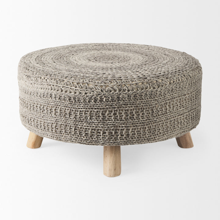 Bina Dark Gray 4 Legged Wool Stool Living Room Mercana