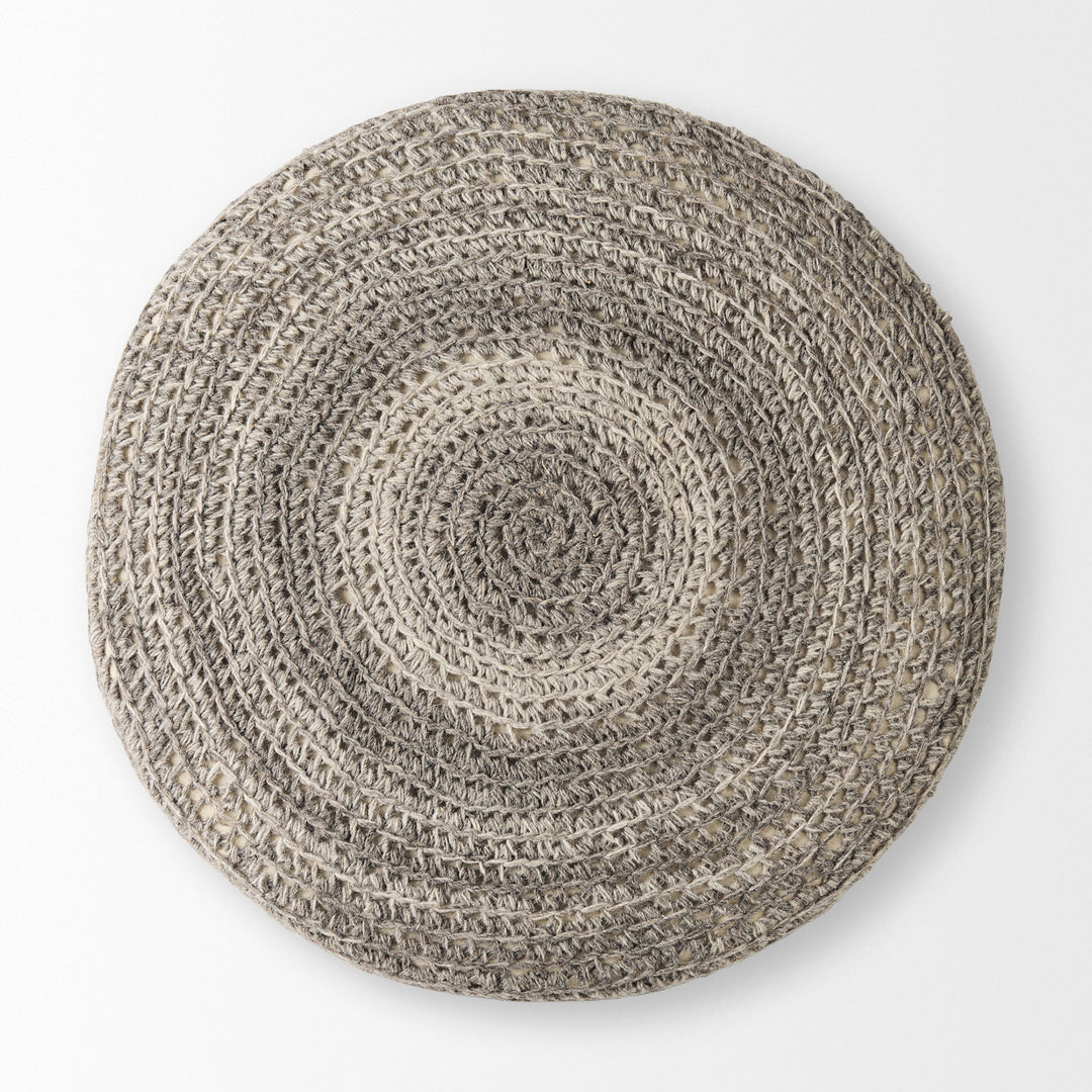 Bina Dark Gray 4 Legged Wool Stool Living Room Mercana