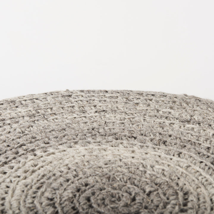 Bina Dark Gray 4 Legged Wool Stool Living Room Mercana
