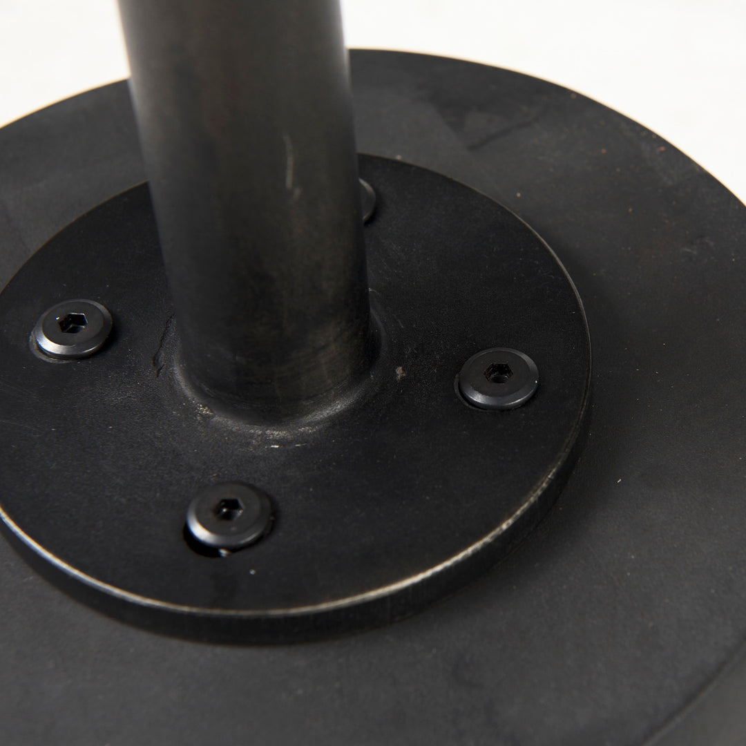 Maxwell 20" Round Dark Brown Wood w/ Black Metal Pedestal Side Table Living Room Mercana