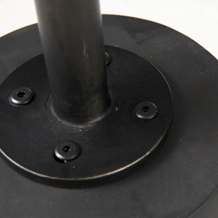 Maxwell 20" Round Dark Brown Wood w/ Black Metal Pedestal Side Table Living Room Mercana