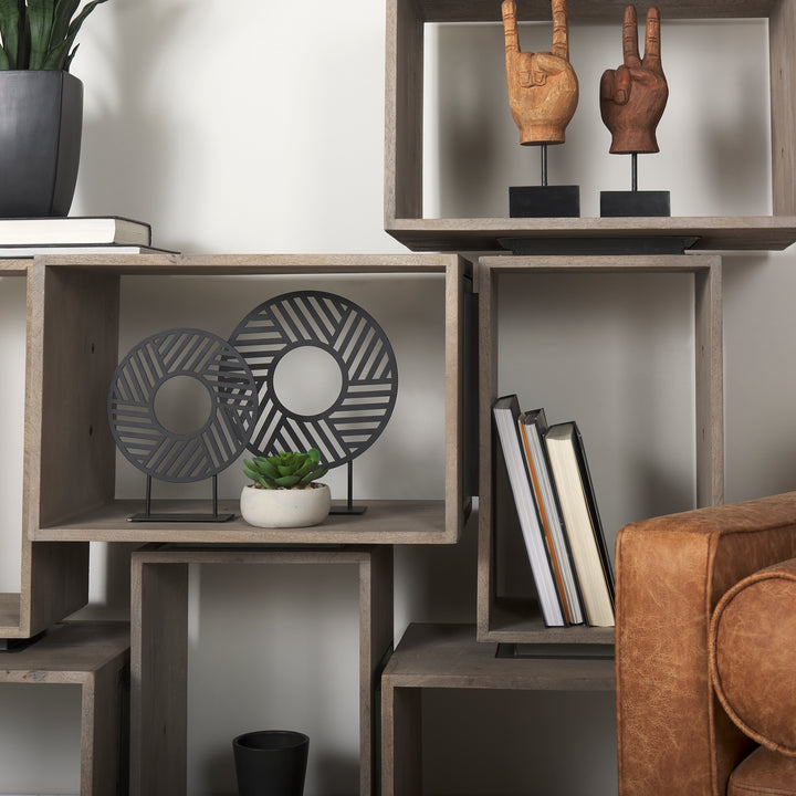 Micra Matte Black Metal Decorative Object on a Stand Decor Mercana