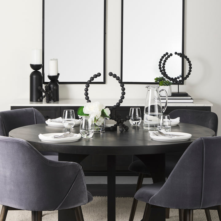 Liesl Black Wood W/ Circular Top Dining Table Dining Room Mercana