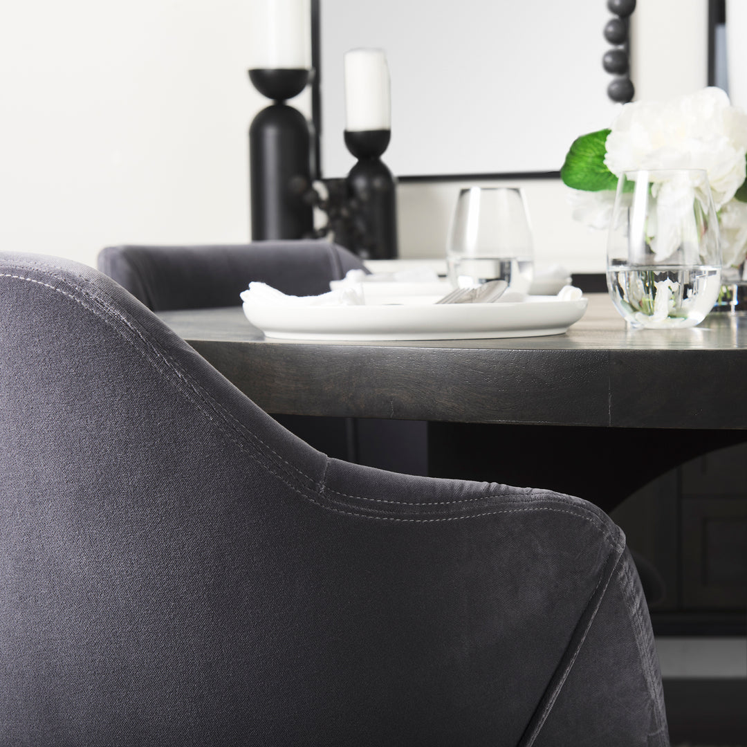 Liesl Black Wood W/ Circular Top Dining Table Dining Room Mercana