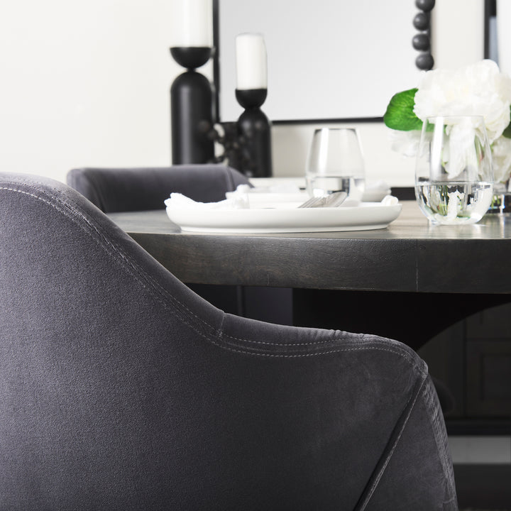 Liesl Black Wood W/ Circular Top Dining Table Dining Room Mercana