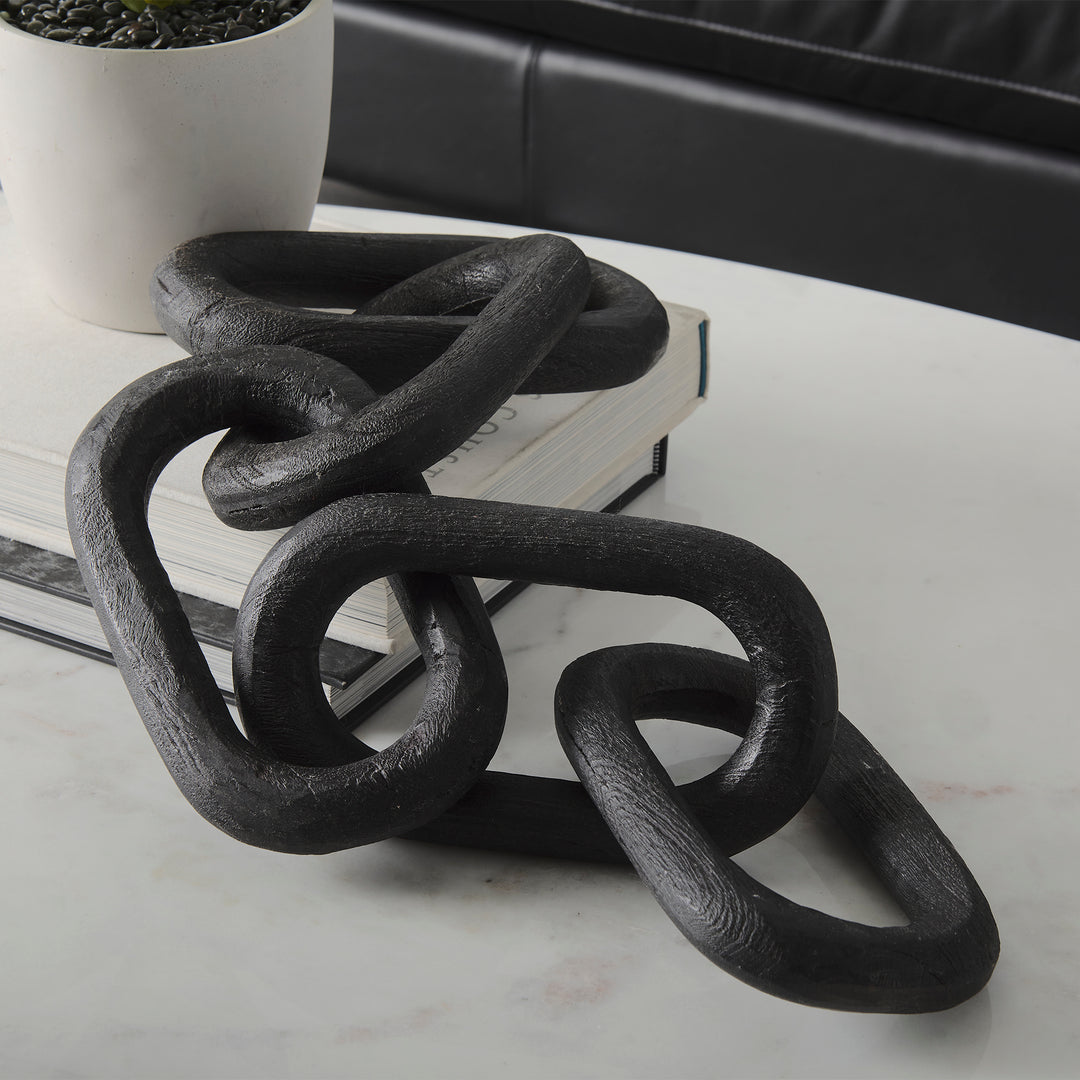 Alix Black Wood Link Chain Decorative Object Decor Mercana