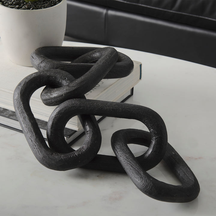 Alix Black Wood Link Chain Decorative Object Decor Mercana