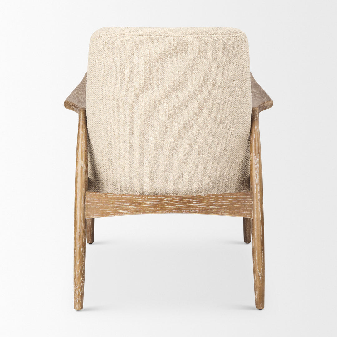 Westan Cream Boucle Fabric W/Light Brown Wood Accent Chair Living Room Mercana