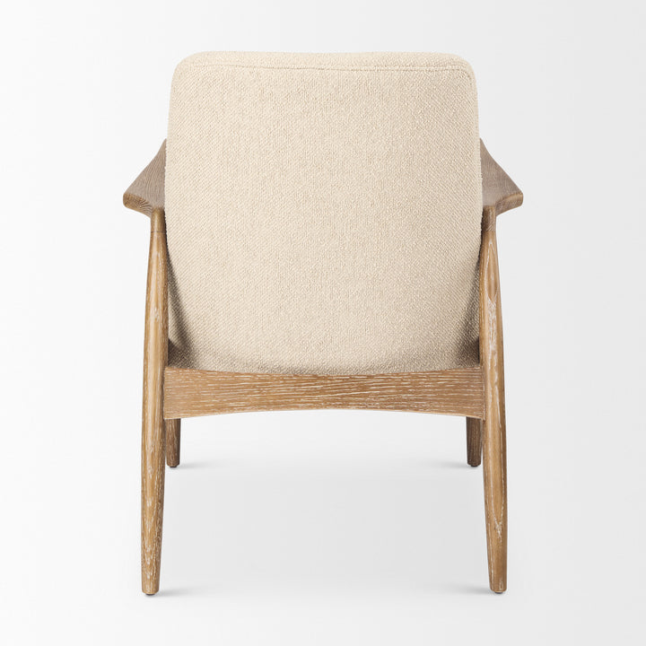 Westan Cream Boucle Fabric W/Light Brown Wood Accent Chair Living Room Mercana