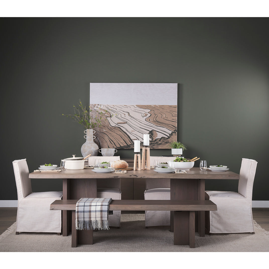 Konstantin 94.0 x 40.0 x 30.0 Medium Brown Wood W/ Live Edge Rectangular Dining Table Dining Room Mercana