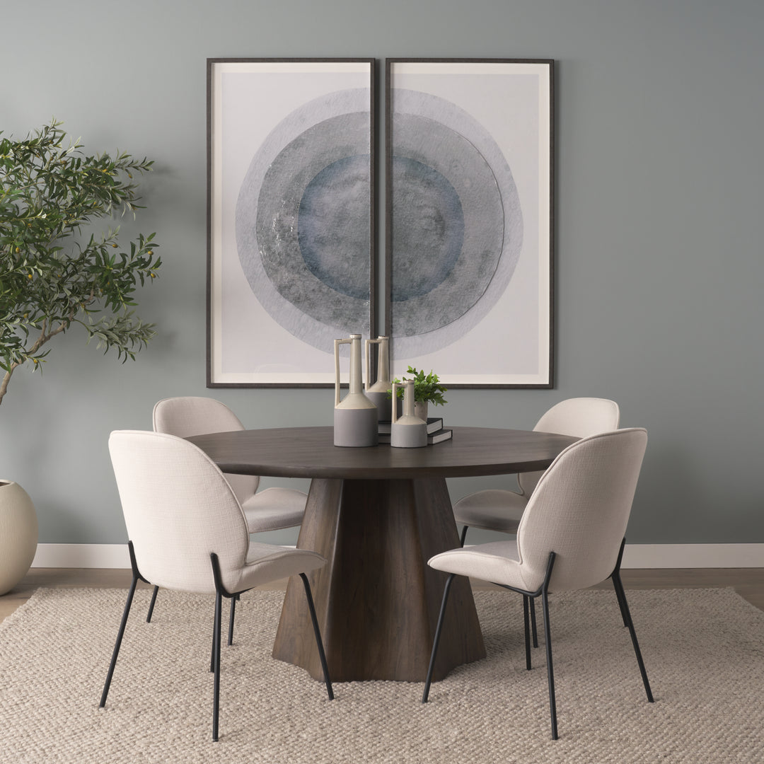 Inala White Fabric Seat Black Metal Frame Dining Chair Living Room Mercana