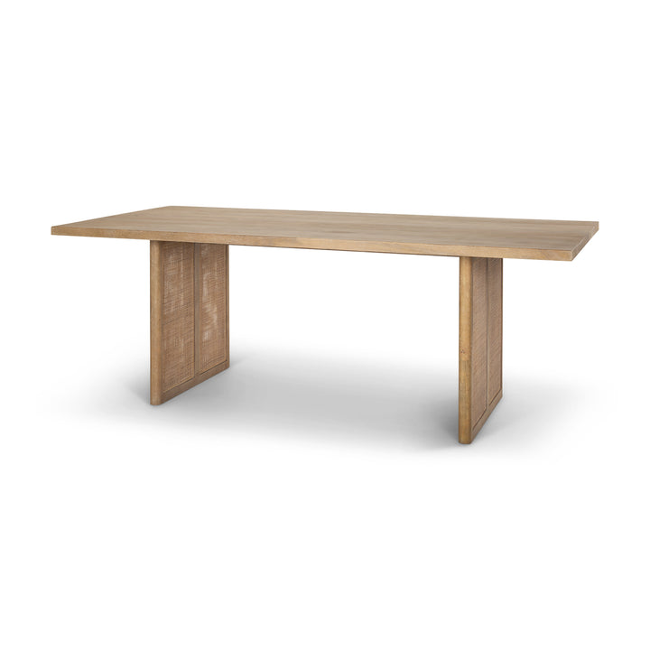Grier 84" Light Brown Wood w/ Cane Dining Table Dining Room Mercana