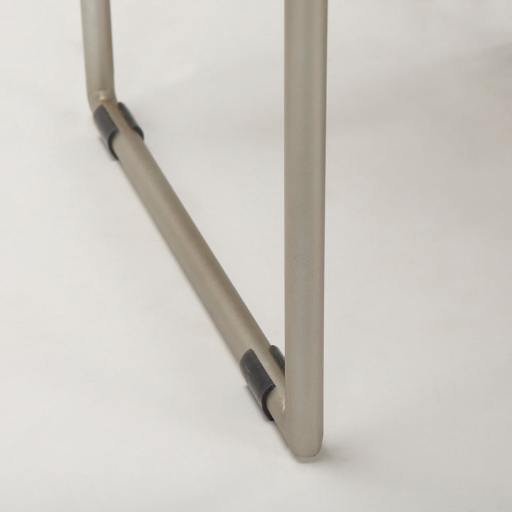 Givens 31.8"H Seat Height Brown Wood W/Silver Metal Frame Barstool Dining Room Mercana