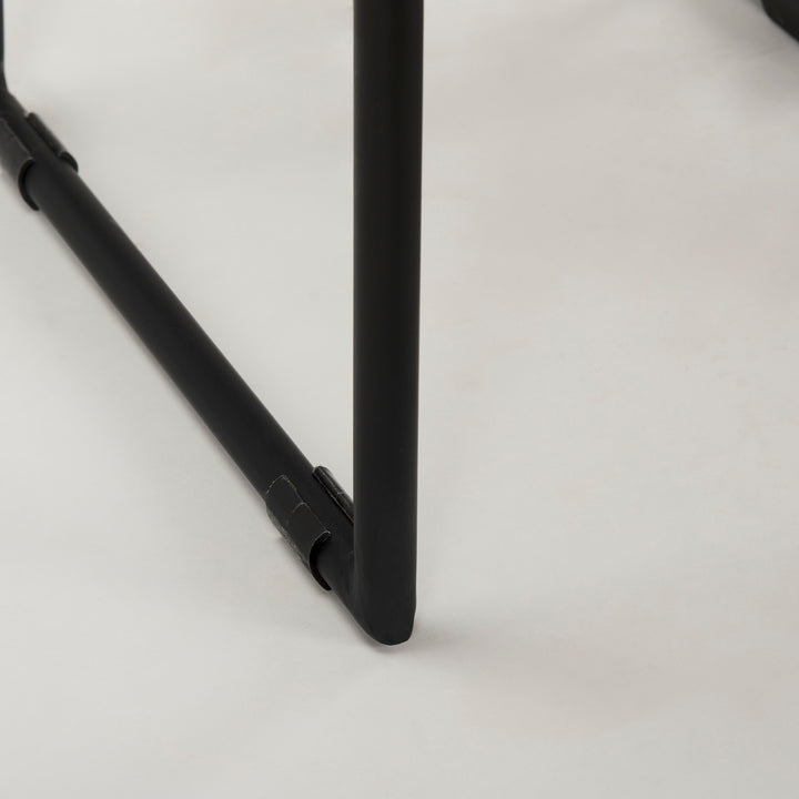 Givens 31.8"H Seat Height Natural Wood W/Black Metal Frame Bar Stool Dining Room Mercana