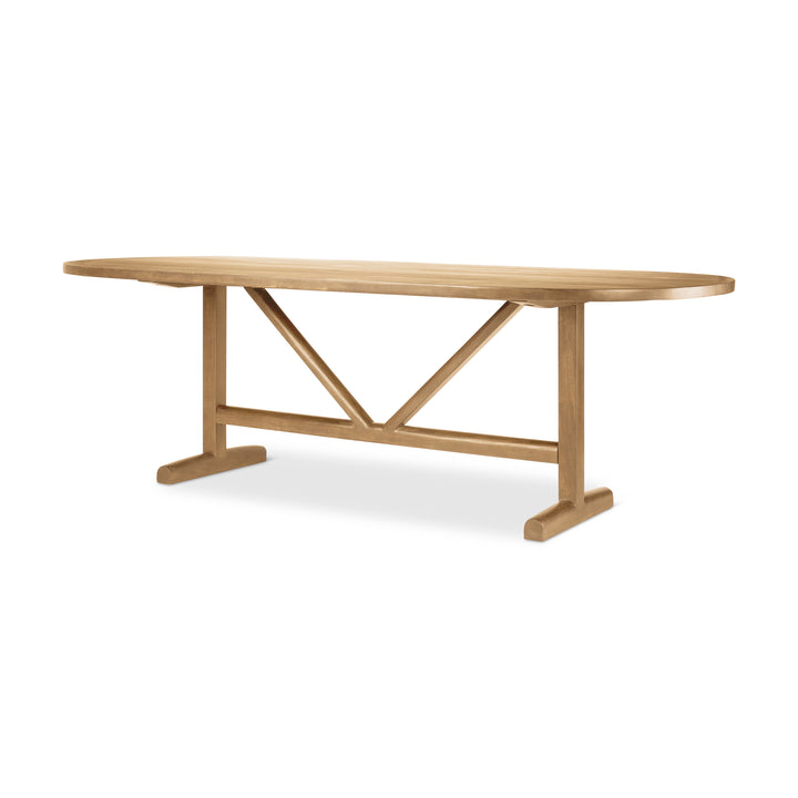 Viktor 94"L Light Brown Solid Wood Dining Table Dining Room Mercana