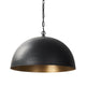 Karina 24" Round Matte Black Hammered Metal Dome Pendant Light Decor Mercana #24 inch #matte black hammered