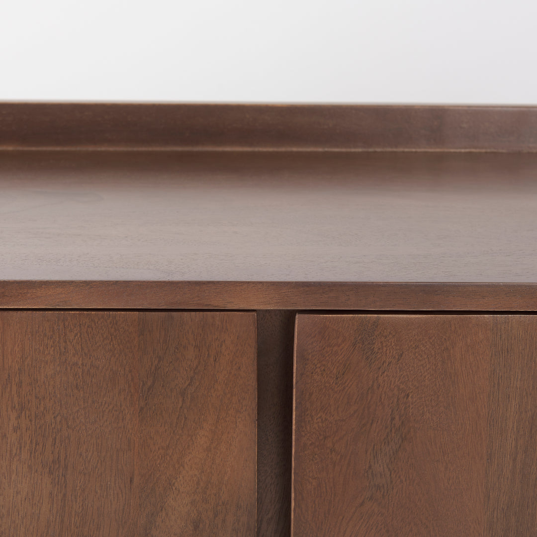 Lillie Medium Brown Wood 2 Door Tray Top Accent Cabinet Decor Mercana