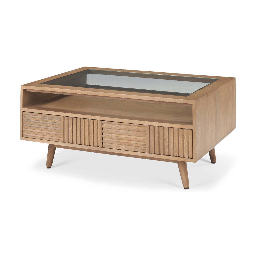 Sable Light Brown Wood Coffee Table Living Room Mercana