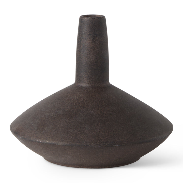 Rylee 6.9H Dark Brown Ceramic Vase Decor Mercana