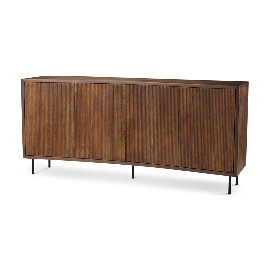 Lance Medium Brown Solid Wood Sideboard Dining Room Mercana