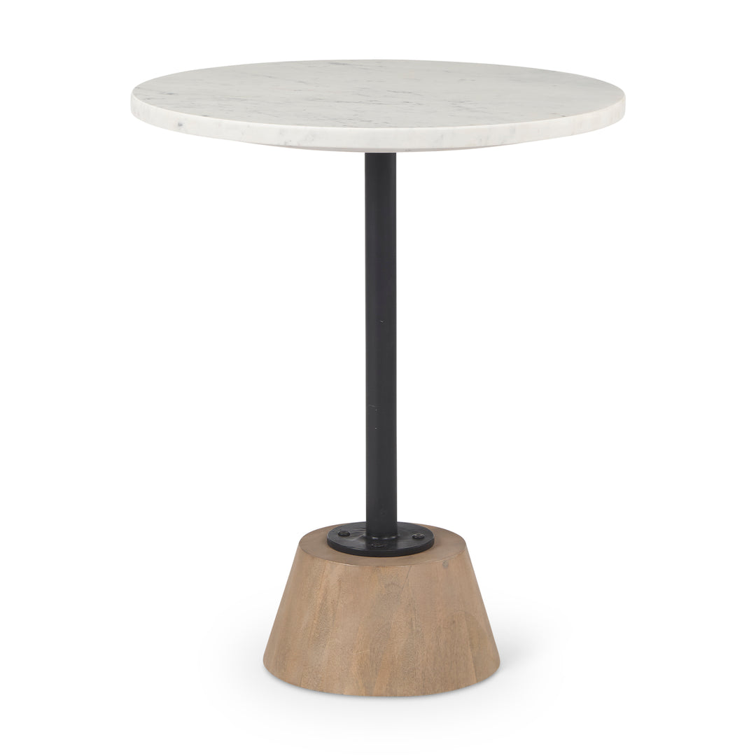 Maxwell Marble Top Pedestal End/Side Table Living Room Mercana