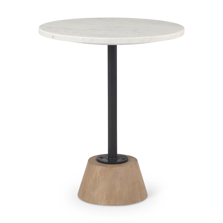 Maxwell Marble Top Pedestal End/Side Table Living Room Mercana