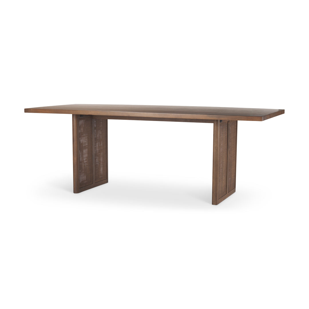Grier 84" Medium Brown Wood w/ Cane Dining Table Dining Room Mercana