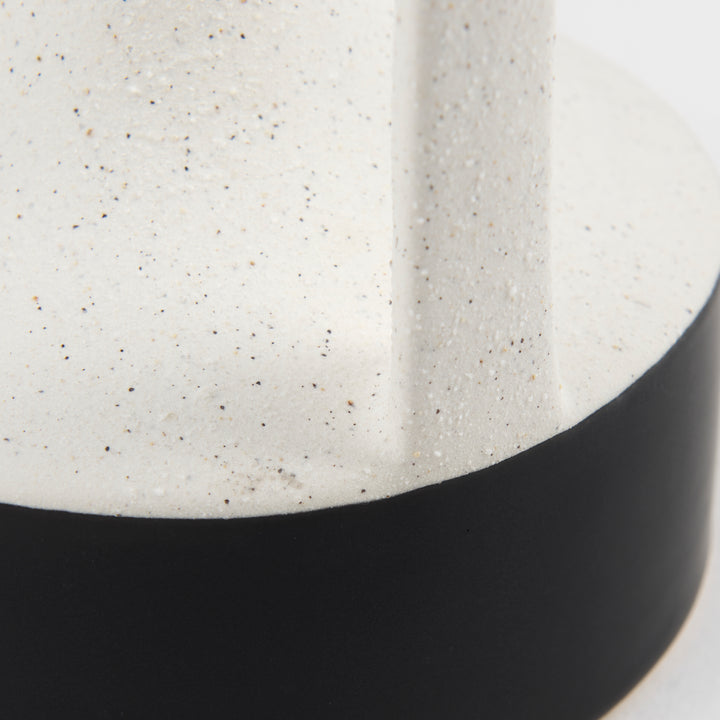 Burton 8.3H Small White and Black Ceramic Jug Vase Decor Mercana