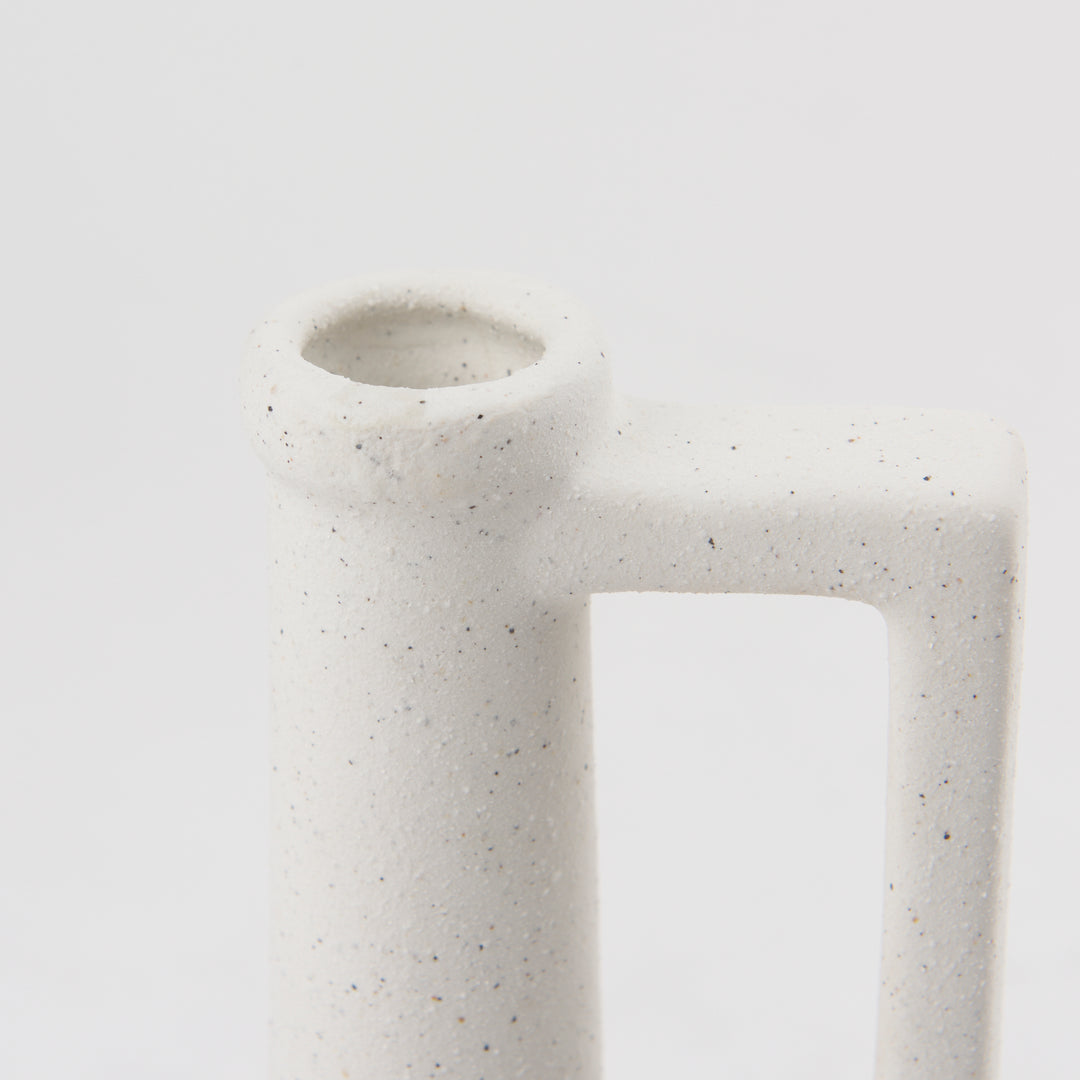 Burton 10.8H Small White Ceramic Jug Vase Decor Mercana