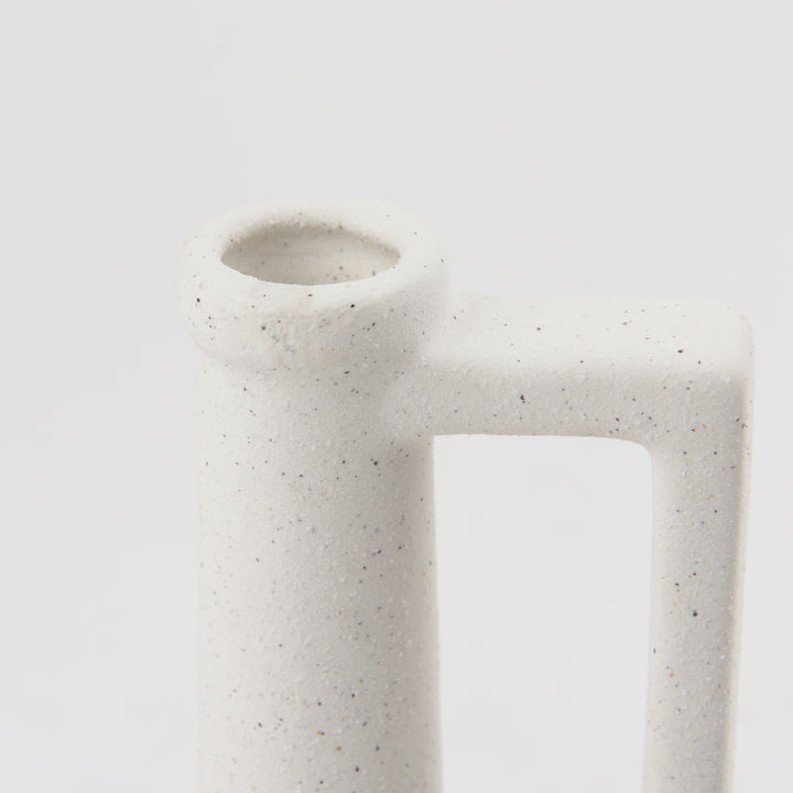 Burton 10.8H Small White Ceramic Jug Vase Decor Mercana