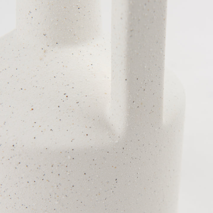 Burton 10.8H Small White Ceramic Jug Vase Decor Mercana