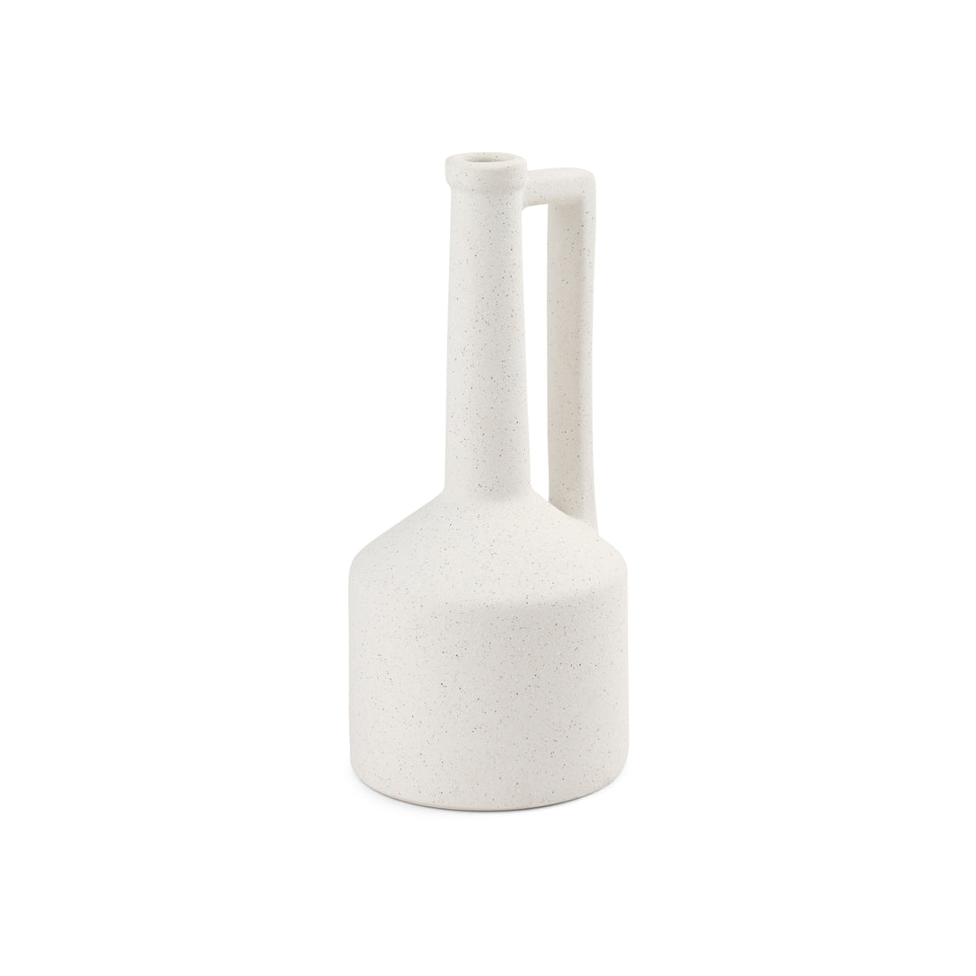 Burton 14.2H Medium White Ceramic Jug Vase Decor Mercana